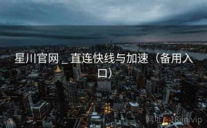 星川官网 _ 直连快线与加速（备用入口）
