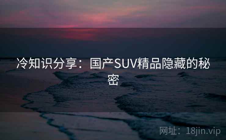 冷知识分享：国产SUV精品隐藏的秘密